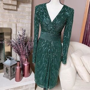 Mac Duggal Green Sequin Dress